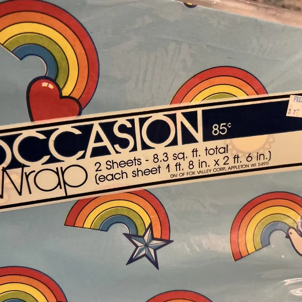 Vintage Classic Cats Current Gift Wrap Cards + Artfaire Rainbow Wrapping Paper
